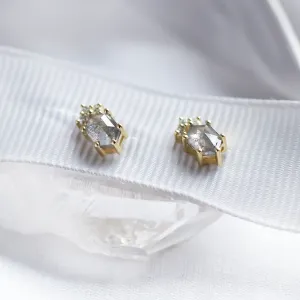 Salt and pepper diamond earrings studs TERRA Thumbnail