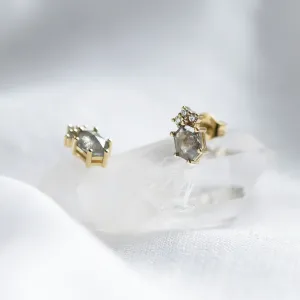 Salt and pepper diamond earrings studs TERRA Thumbnail