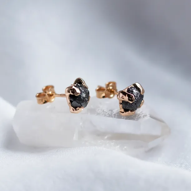 Natural untreated raw diamond earrings CORDELIA Image