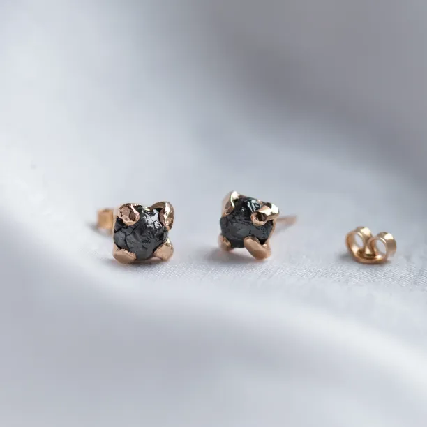 Natural untreated raw diamond earrings CORDELIA Image