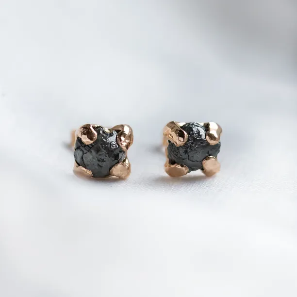 Natural untreated raw diamond earrings CORDELIA Image