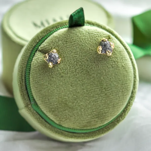 Raw blue diamond stud earrings CORNELIA Image