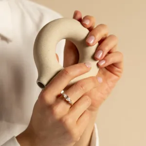 East west hexagon moissanite ring ASTRID Thumbnail