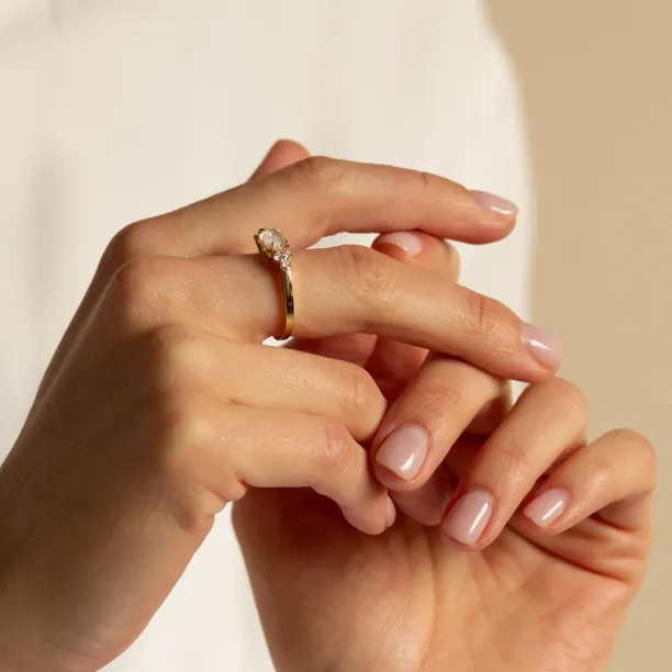 East west hexagon moissanite ring ASTRID Image