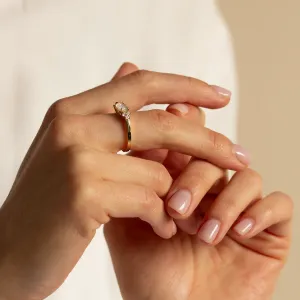 East west hexagon moissanite ring ASTRID Thumbnail