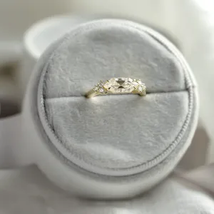 East west hexagon moissanite ring ASTRID Thumbnail