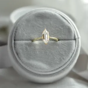 Elongated hexagon cut moissanite engagement ring CATELYN Thumbnail