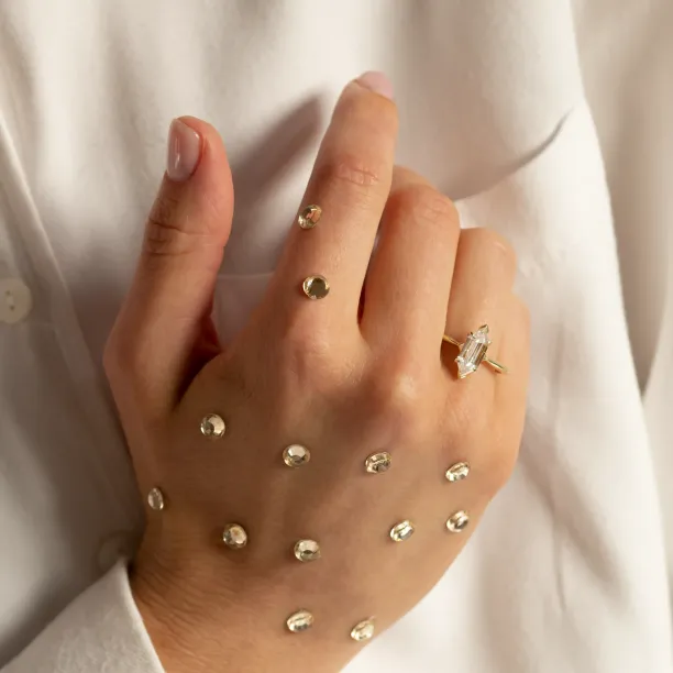 Elongated hexagon cut moissanite engagement ring CATELYN Image