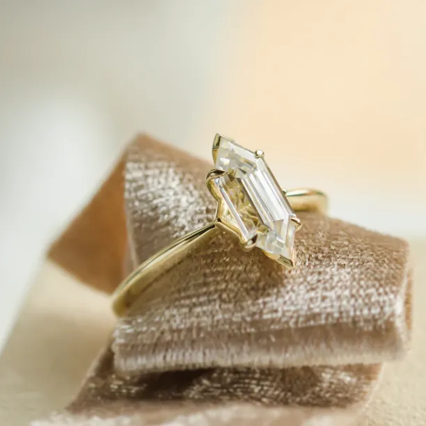 Elongated hexagon cut moissanite engagement ring CATELYN Image