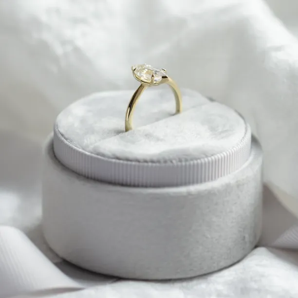 Elongated hexagon cut moissanite engagement ring CATELYN Image