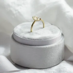 Elongated hexagon cut moissanite engagement ring CATELYN Thumbnail