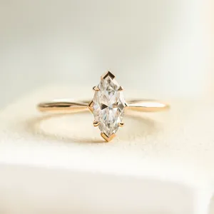 Marquise shaped moissanite engagement ring LOUISA