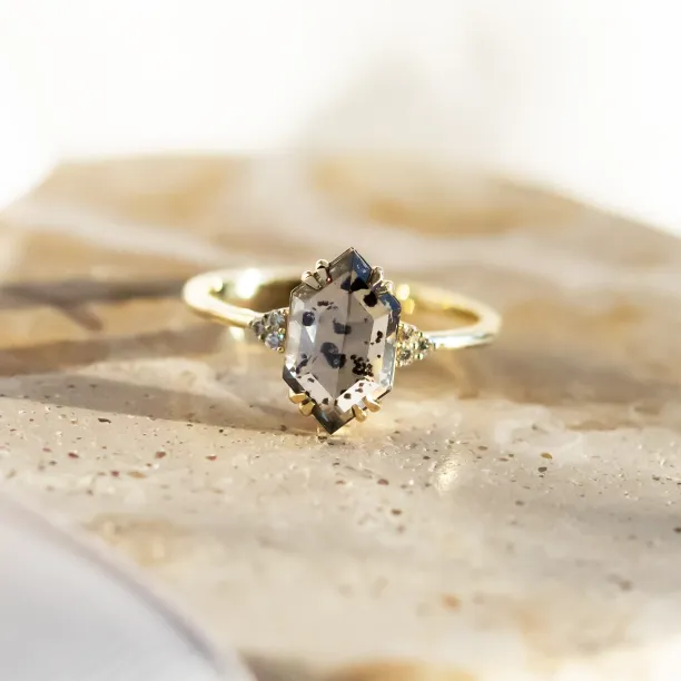 Lab-grown salt and pepper diamond ring PAULI Image