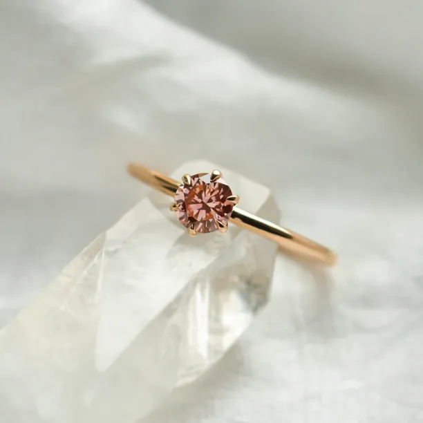 Minimalist engagement ring with pink lab grown diamond ROSE Image