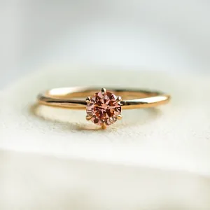 Minimalist engagement ring with pink lab grown diamond ROSE
