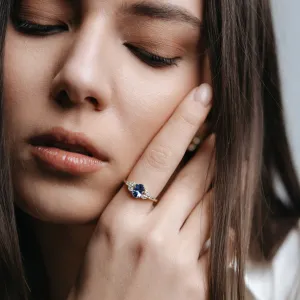 Oval tanzanite engagement ring FIORA