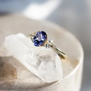 Oval tanzanite engagement ring FIORA Thumbnail