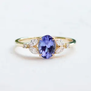 Oval tanzanite engagement ring FIORA