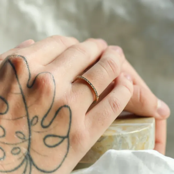 Half eternity salt and pepper diamond ring DORA Image