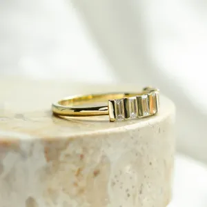 Unique baguette cut moissanite ring VANELLE Thumbnail