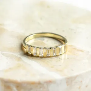 Unique baguette cut moissanite ring VANELLE