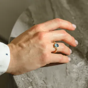 Unique oval blue sapphire ring KIARA