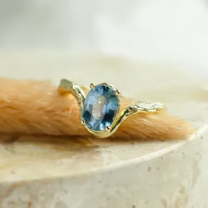 Unique oval blue sapphire ring KIARA Thumbnail