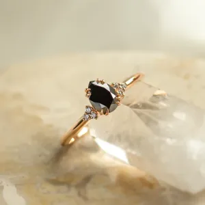 Unique black diamond engagement ring BLACKIE Thumbnail
