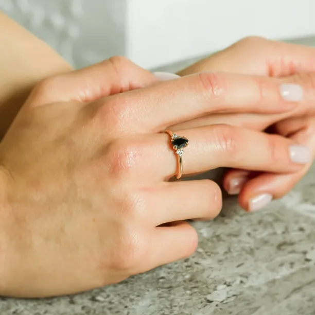 Unique black diamond engagement ring BLACKIE Image