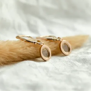 Vintage salt and pepper diamond dangle earrings MARY Thumbnail