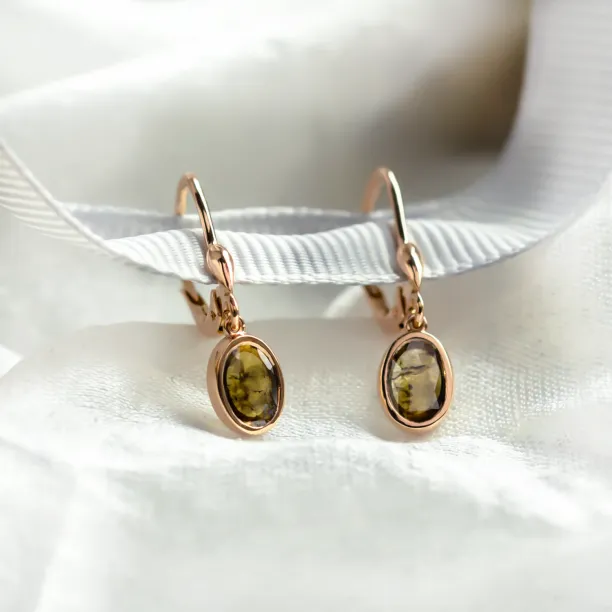 Vintage salt and pepper diamond dangle earrings MARY Image