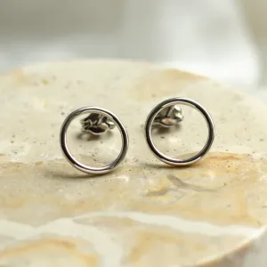 Gold circle stud earrings KARMALL Thumbnail