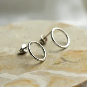 Gold circle stud earrings KARMALL Thumbnail