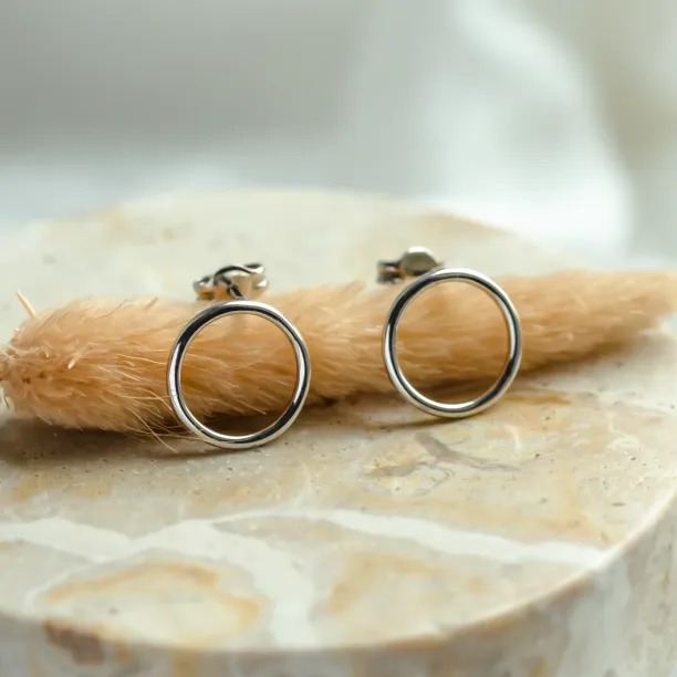 Gold circle stud earrings KARMALL Image