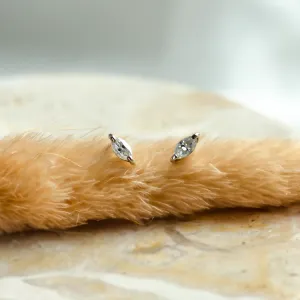 Minimalist earrings with marquise diamonds ANTO Thumbnail