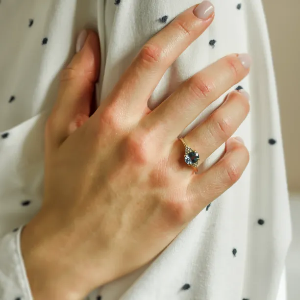 Blue sapphire and diamond engagement ring STEFANIE Image