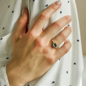 Blue sapphire and diamond engagement ring STEFANIE