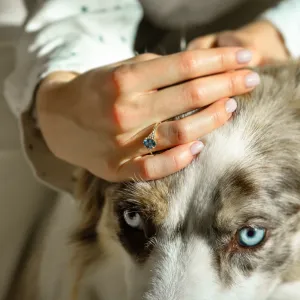 Blue sapphire and diamond engagement ring STEFANIE Thumbnail