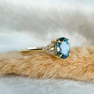 Blue sapphire and diamond engagement ring STEFANIE Thumbnail
