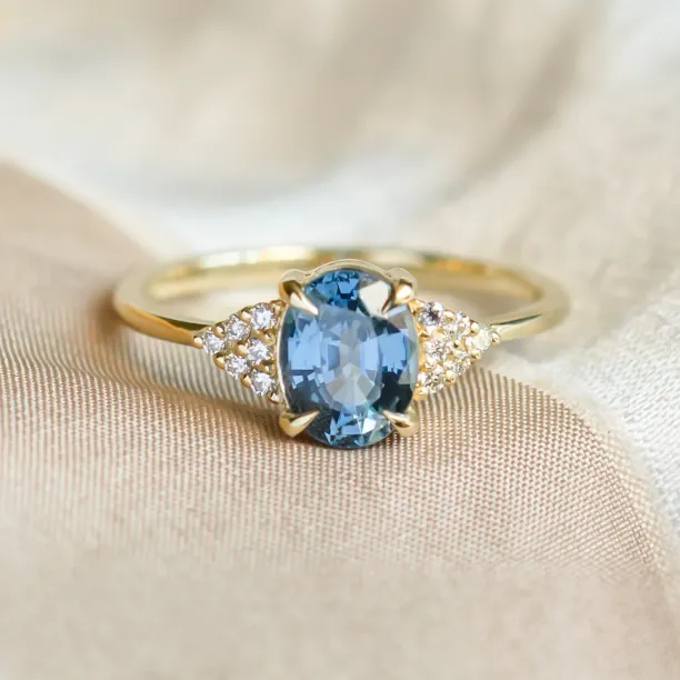 Blue sapphire and diamond engagement ring STEFANIE Image