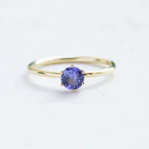 Tanzanite minimalist engagement ring TANJA