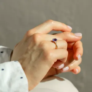 Tanzanite and diamond vintage ring BRIGHT Thumbnail