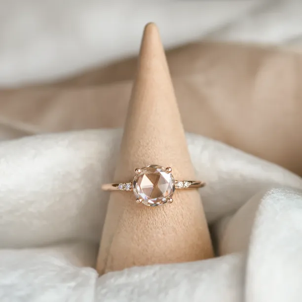 Lab grown diamond and natural diamond gold ring SYDNEY Image