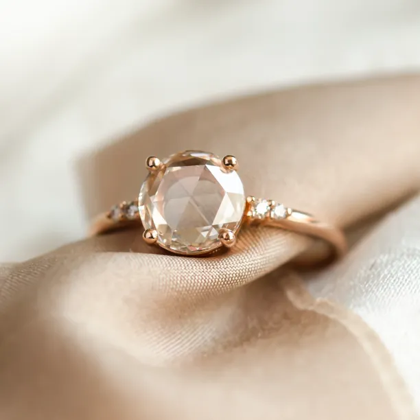 Lab grown diamond and natural diamond gold ring SYDNEY Image