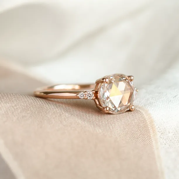 Lab grown diamond and natural diamond gold ring SYDNEY Image