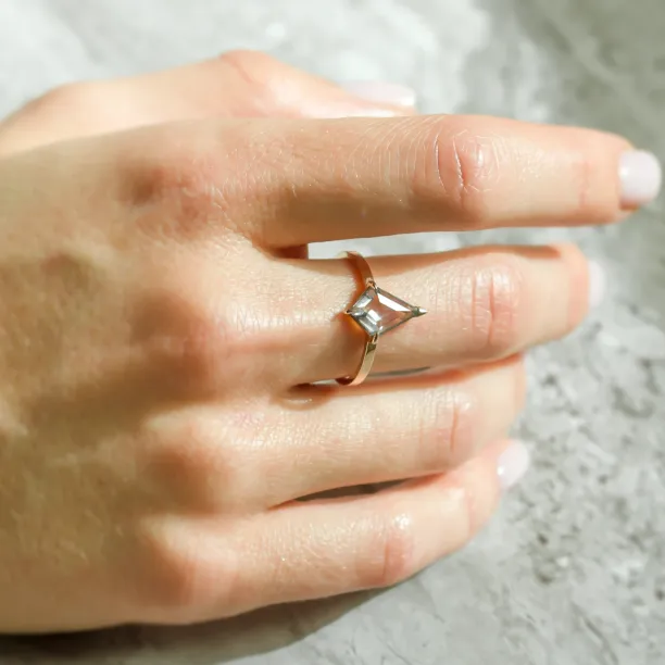 Unique lab-grown salt and pepper diamond engagement ring CASEY Image
