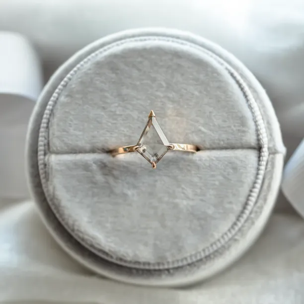 Unique lab-grown salt and pepper diamond engagement ring CASEY Image