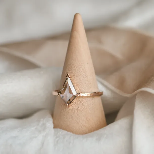 Unique lab-grown salt and pepper diamond engagement ring CASEY Image