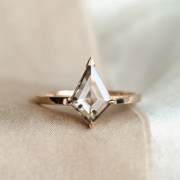 Unique lab-grown salt and pepper diamond engagement ring CASEY Image