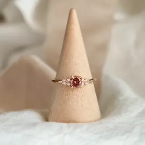 Pink lab grown diamond and natural diamond engagement ring EDDY Thumbnail